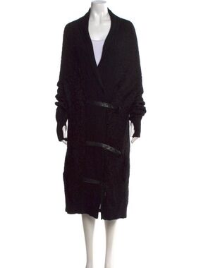 Nicholas K Kota Belted Alpaca Cardigan Sweater Black Size Large NWT